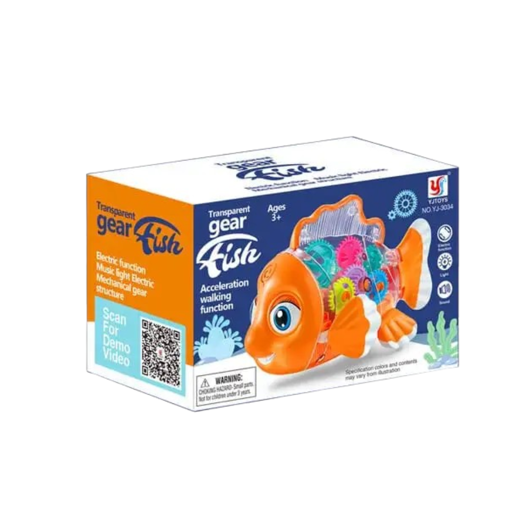 Gear Fish Toy with Transparent Body