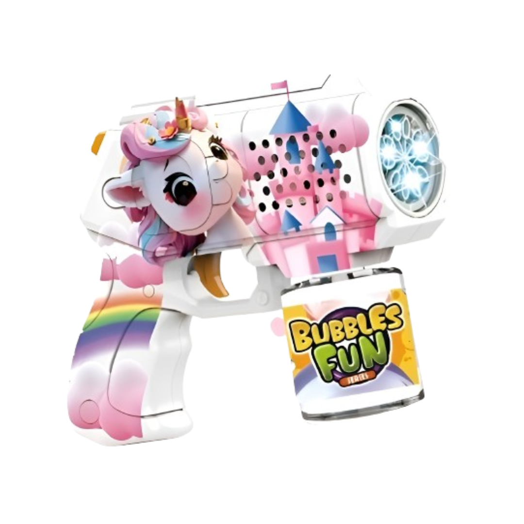 Pony Horse Electric Bubble Gun with Attachable Bubble Bottle