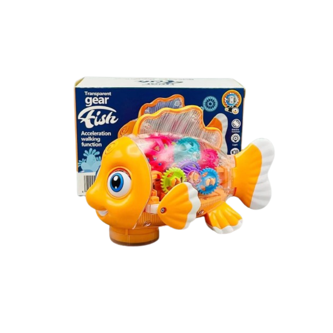 Gear Fish Toy with Transparent Body