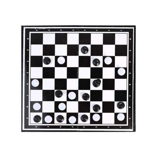 2-in-1 Chess and Draughts Game Set